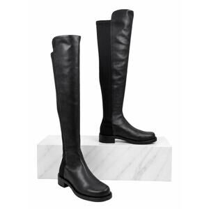 Stuart Weitzman 5050 Bold Over the Knee Leather Boots Black Size 8B